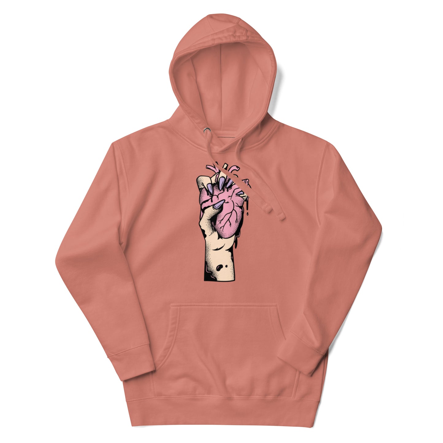 Sweat à capuche pour homme – 100% coton, doux et confortable – Coeur Déjà Pris, Rose