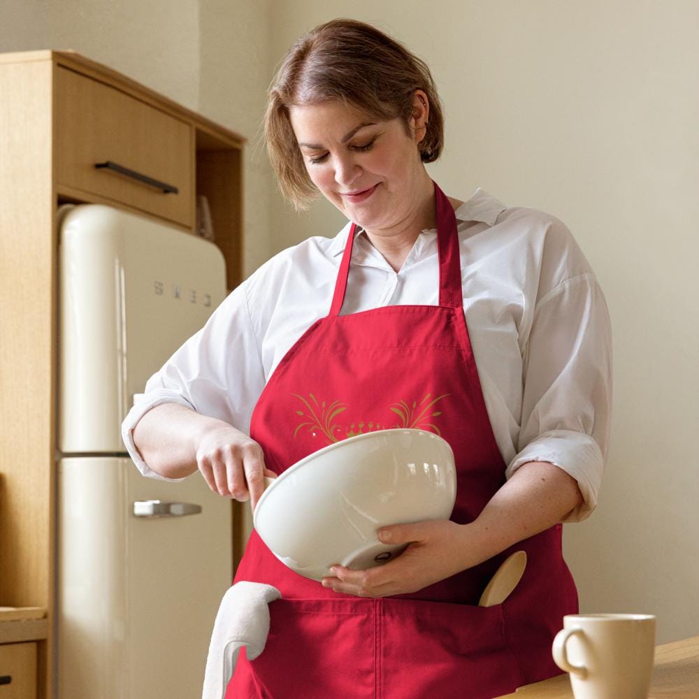 Tablier pour Femme 100 % Coton Bio – "La Reine de la maison" - écologique et élégant, Cadeau BBQ, Accessoire cuisine