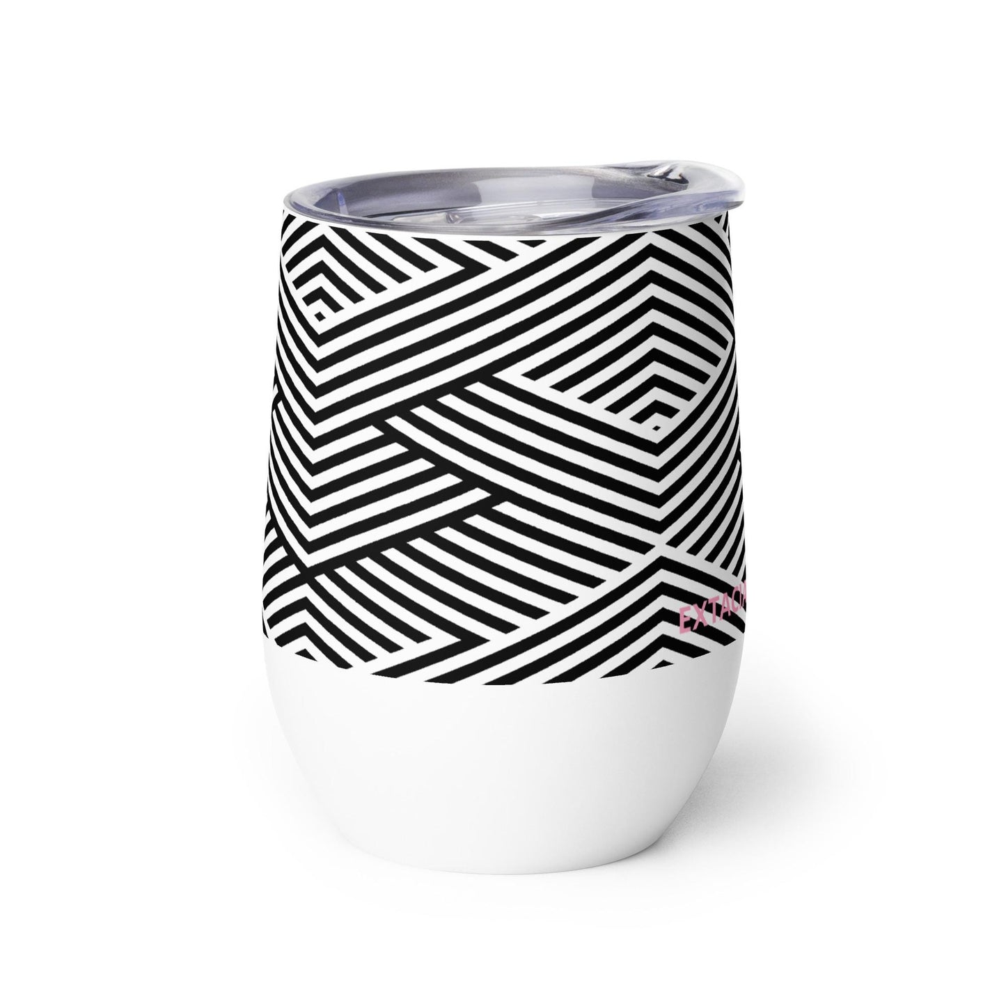 Mug Isotherme Inox - Petit Thermos Isotherme en Acier Inoxydable – Design Graphique - Mug de Voyage, Gobelet à Vin, Café, Thé, Étanche