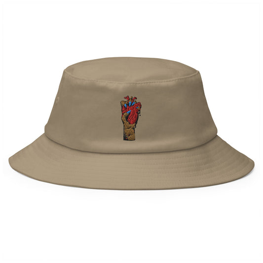 Bob Old School Minimaliste 100% Coton avec motif brodé - Chapeau Rétro style streetwear, unisexe - Accessoire - design "Coeur déjà pris"
