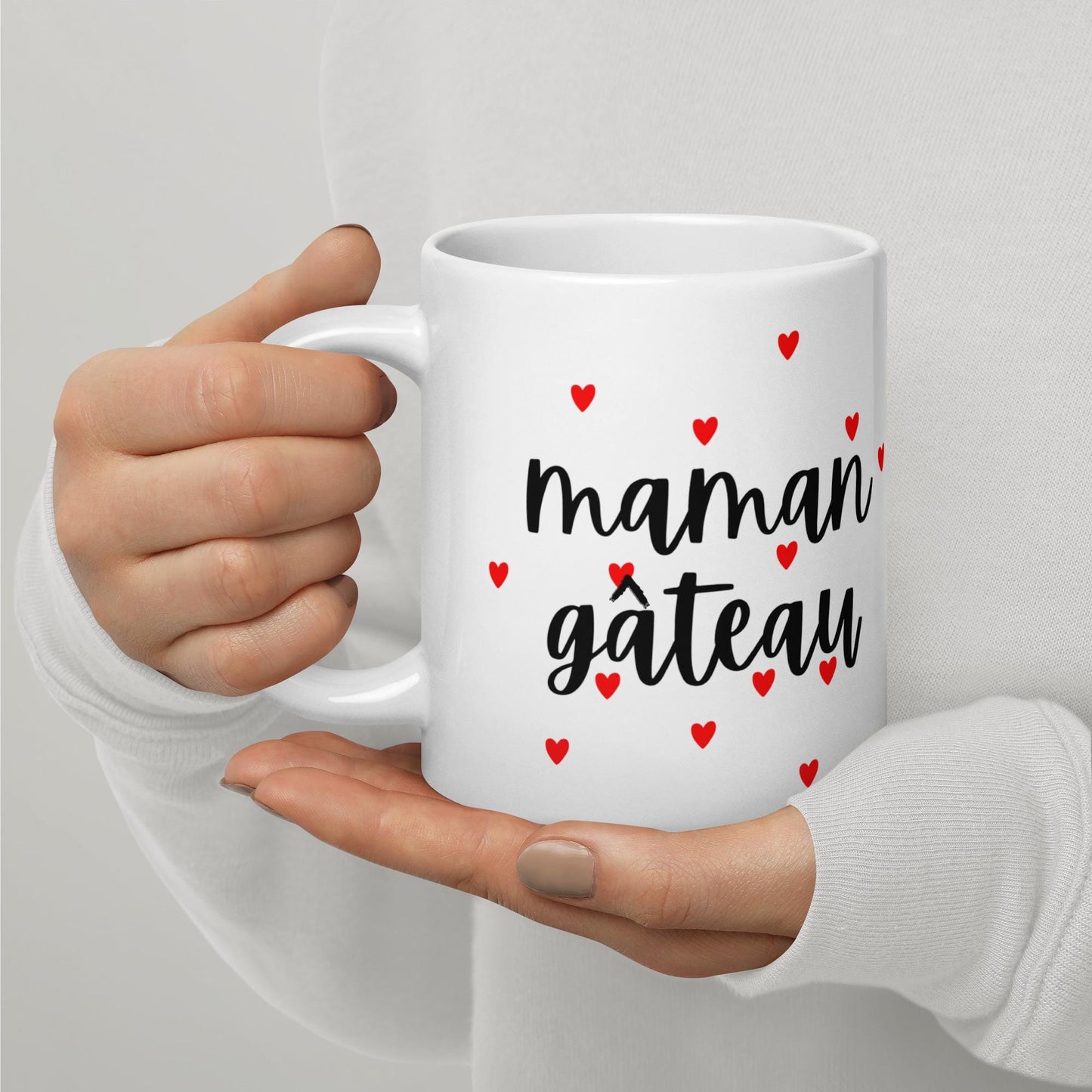 Mug en Céramique – 11, 15 et 20 oz - Tasse Design et Élégante - Maman Gâteau - cadeau femme, maman, mère, bureau déco cuisine