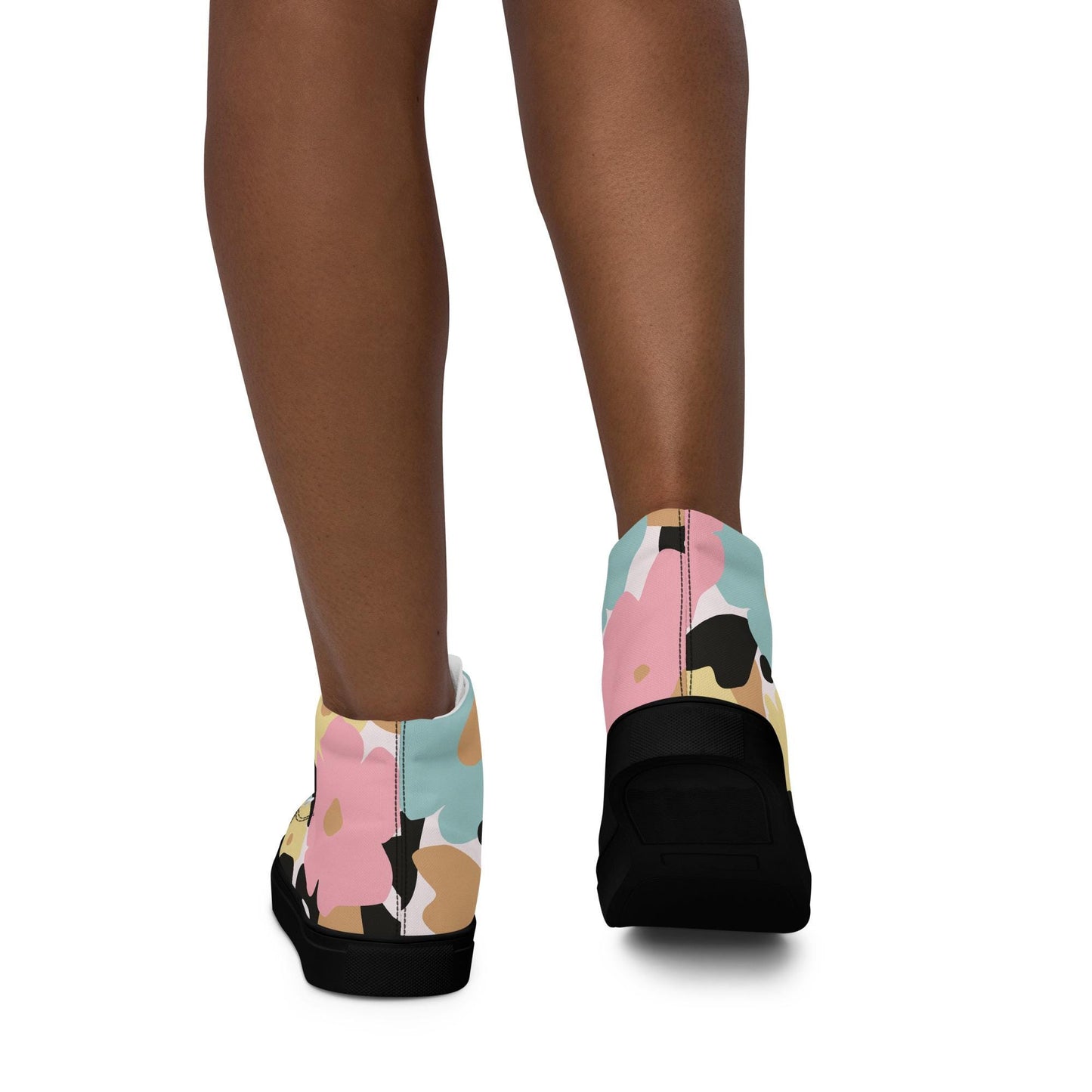 Baskets hautes en toile femme - Fleuri, Pastel – Légères et confortables – Minimaliste