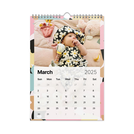 Calendrier Mural Personnalisable – imprimé simple et/ou personnalisé - cadeau romantique, anniversaire, famille, fête des mères, pères