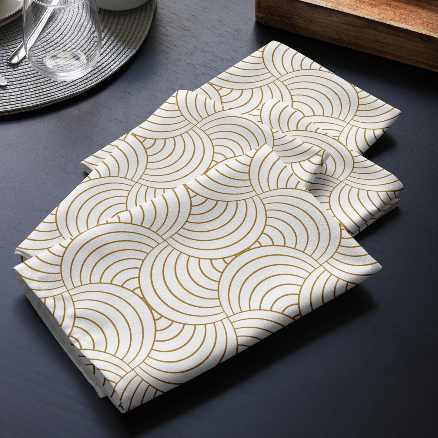 Lot de 4 Serviettes de Table en Tissu – Carrées, Lavables en Machine, Résistantes et Réutilisables - Design, Élégants, Décoration de Table