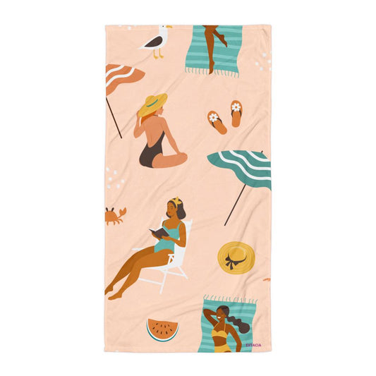 Serviette de Bain et de Plage en Coton - Douce, Absorbante et Compacte - Voyage, Sport, Design des Silhouettes Feminine, Femmes, Plage, été