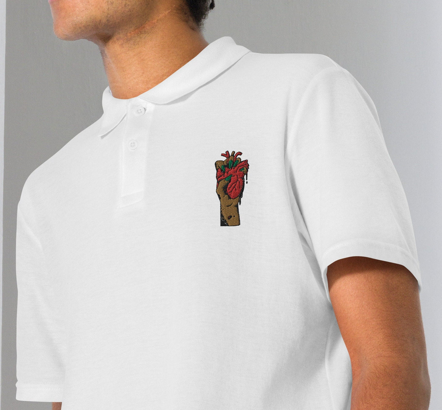 Polo pour Homme 100% Coton avec Motif Brodé - Polo piqué, élégant, casual, sobre - cadeau mode masculine, chic, street style, anniversaire