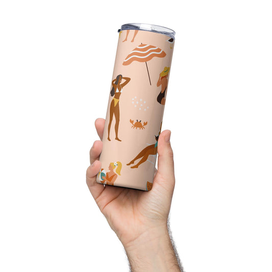 Mug isotherme inox - Gobelet en Acier Inoxydable – Design des Silhouettes Feminines, des Femmes, Plage, été - Mug de Voyage Durable, Étanche