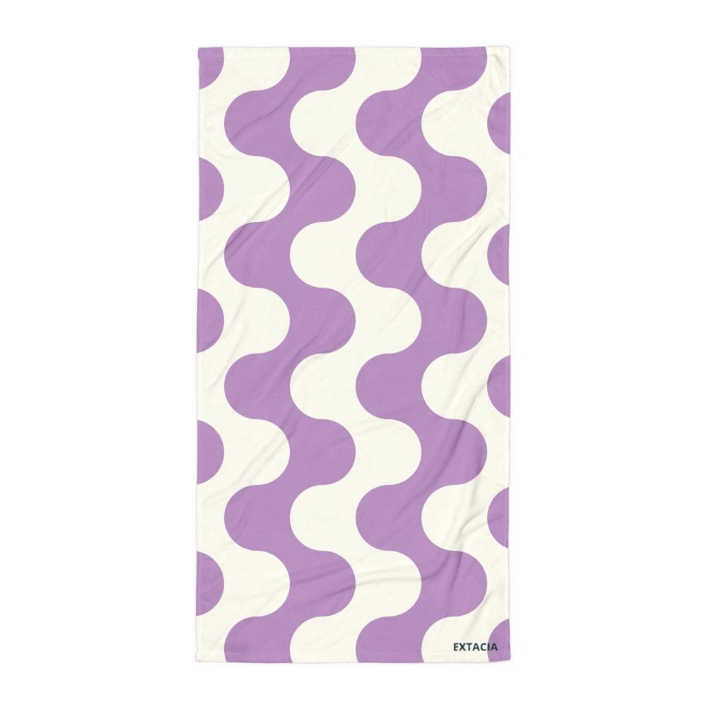 Serviette de Bain en Coton – Serviette de plage - Douce, Absorbante et Compacte - Voyage, Sport, Piscine surf - Design Minimalist Graphique