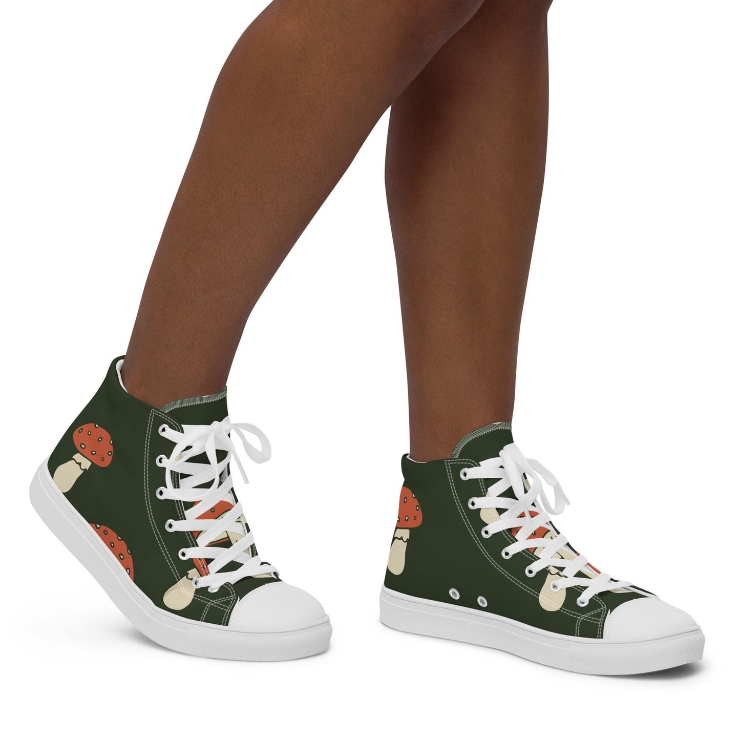 Baskets hautes en toile femme - Vert, imprimé – Légères et confortables – Minimaliste