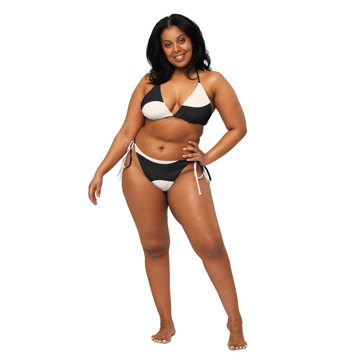 Bikini Recyclé pour Femme - Polyester recyclé – Maillot de Bain deux pièces, Écologique, Confortable - Plage - Design Minimaliste Graphique
