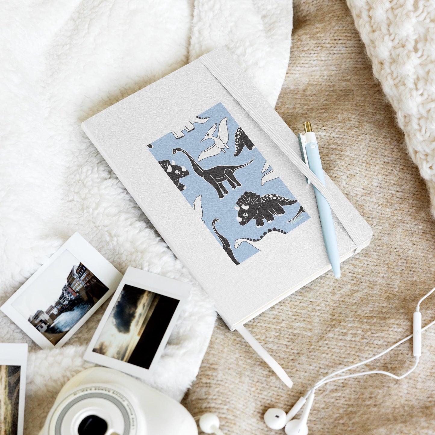 Carnet Journal à Couverture Rigide avec illustration artistique "Dinosaure" - Notebook pour écriture dessin organisation, papeterie - cadeau