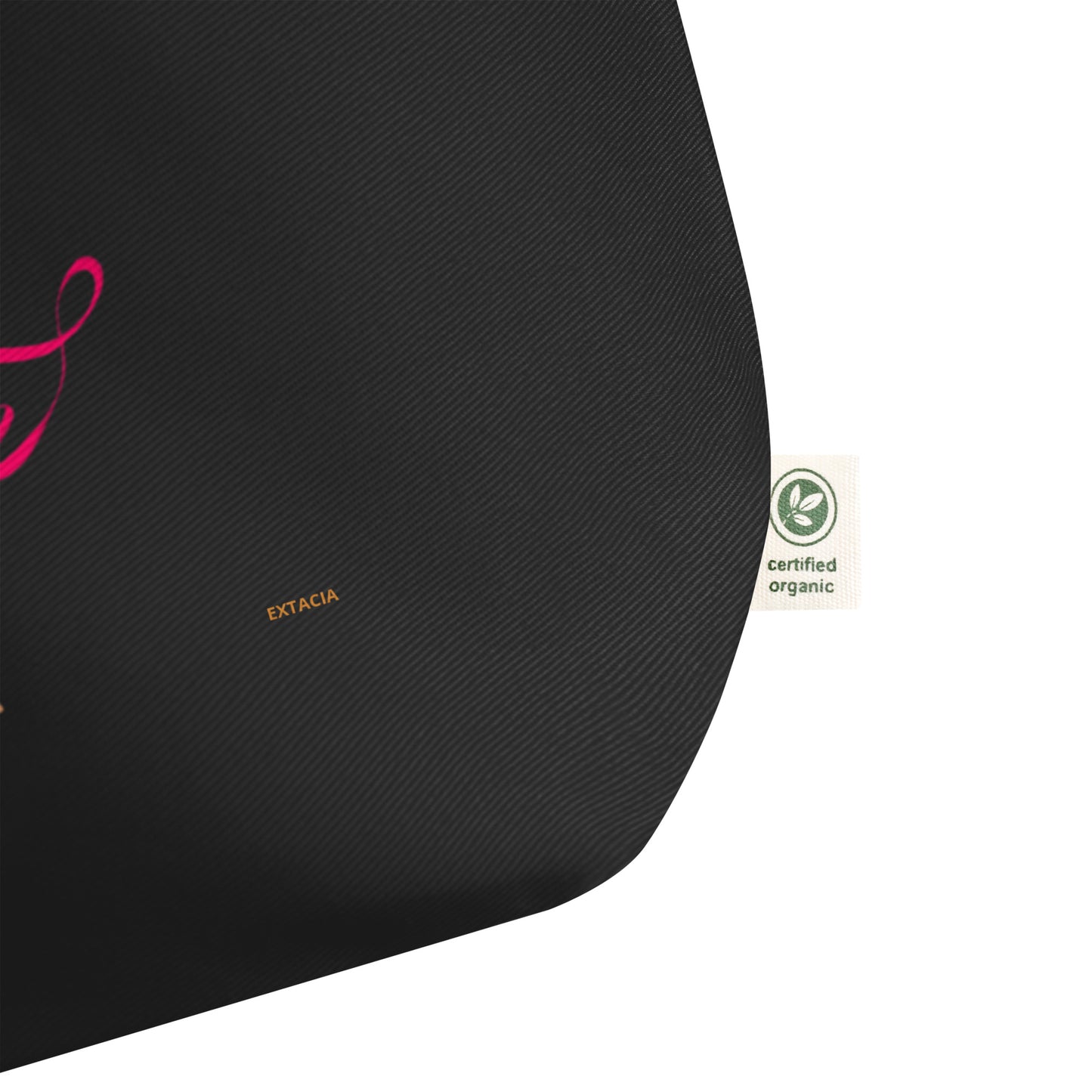 extaciafrance - Grand cabas en toile 100 % coton bio – Tote bag de grande contenance – Motif: Gymnaste au Ruban Rouge - noir etiquette branding 