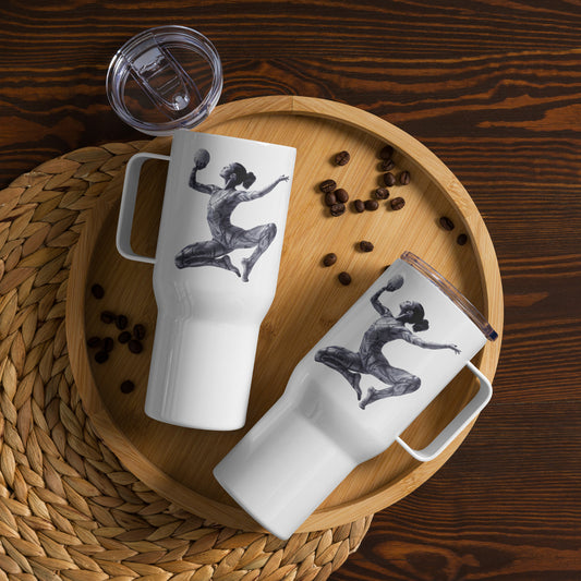 extaciafrance - Mug isotherme inox – Blanc – 25 & 40 oz – Anse intégrée & double-paroi durable – Motif: Gymnaste Danseuse - couches double face 2