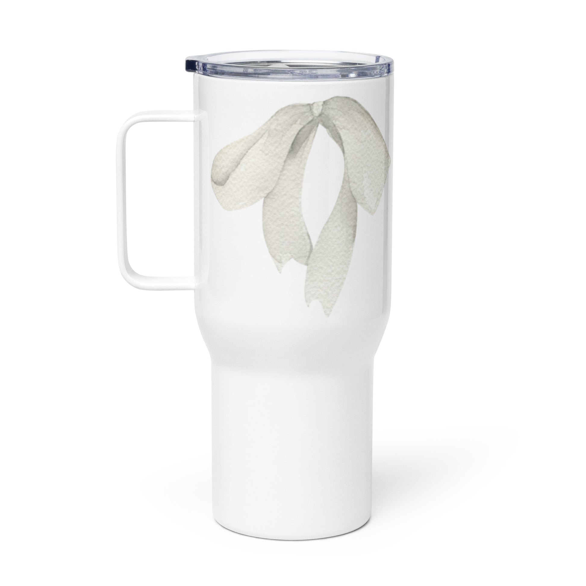 extaciafrance - Mug isotherme inox – Blanc – 25 & 40 oz – Anse intégrée & double-paroi durable – Motif: Noeud Cendré -  + paille porte 11