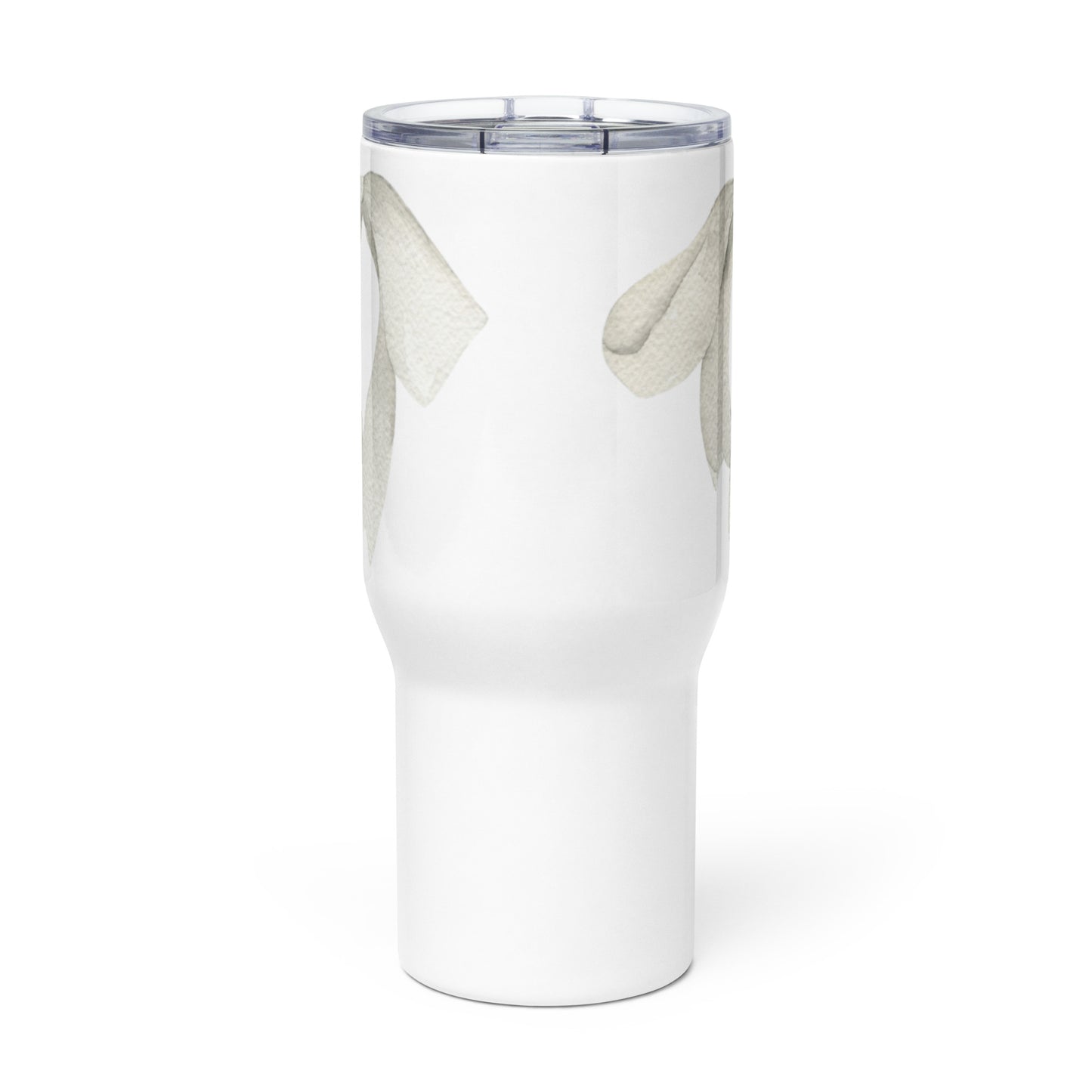 extaciafrance - Mug isotherme inox – Blanc – 25 & 40 oz – Anse intégrée & double-paroi durable – Motif: Noeud Cendré -  + paille porte 12