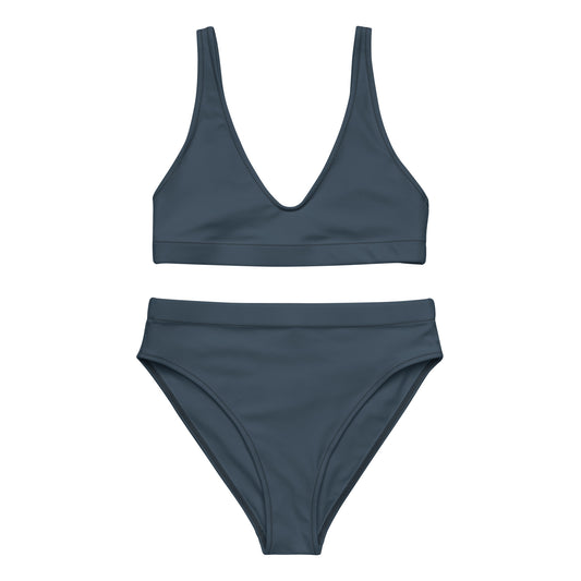 extaciafrance - extacia - Bikini deux pièces, recyclé pour femme – Bleu Arapawa – Eco-responsable, haut brassière & bas taille haute