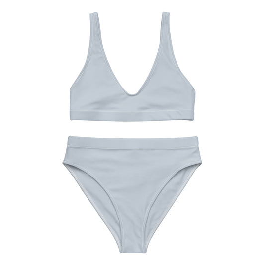 extaciafrance - extacia - Bikini deux pièces, recyclé pour femme – Gris Argent – Eco-responsable, haut brassière & bas taille haute