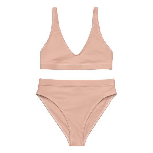 extaciafrance - extacia - Bikini deux pièces, recyclé pour femme – rose saumon – Eco-responsable, haut brassière & bas taille haute