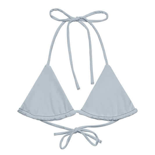extaciafrance - extacia - Haut de bikini rembourré recyclé pour femme – gris argent – Bretelles ajustables, extensible et UPF 50+ 
