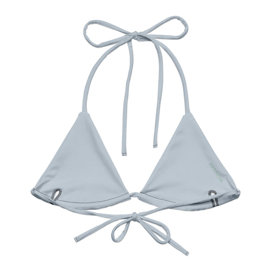 extaciafrance - extacia - Haut de bikini rembourré recyclé pour femme – gris argent – Bretelles ajustables, extensible et UPF 50+ 