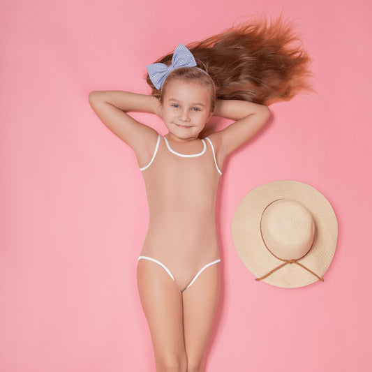 extaciafrance - extacia - Maillot de bain 1 pièce pour petite fille – Rose Saumon – Confort, maintien & séchage rapide