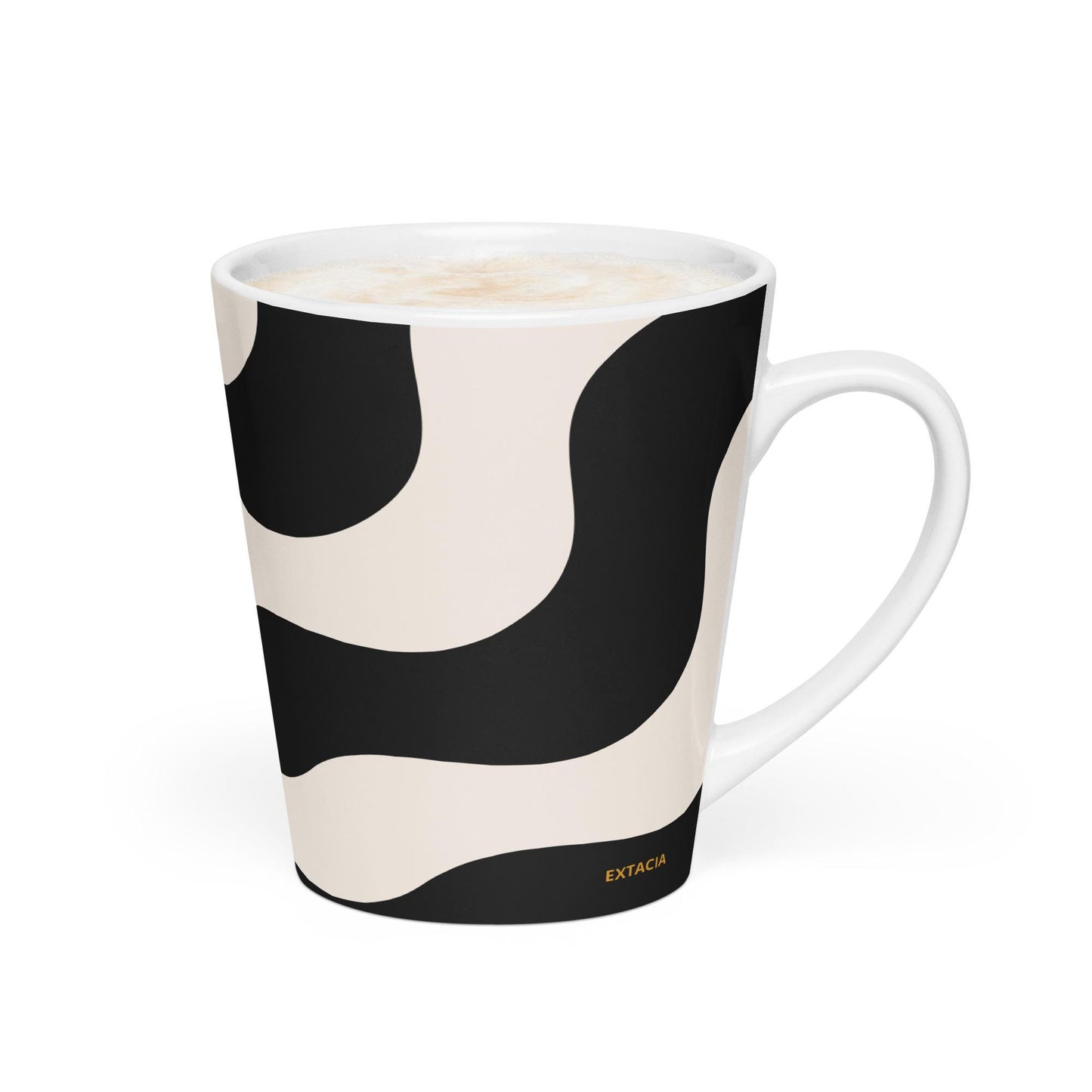 Mug à café en Céramique Blanche - Tasse 12 oz -  Élégante, Ergonomique – Bureau, Cuisine, Maison, Cadeau - Design Graphique Minimaliste