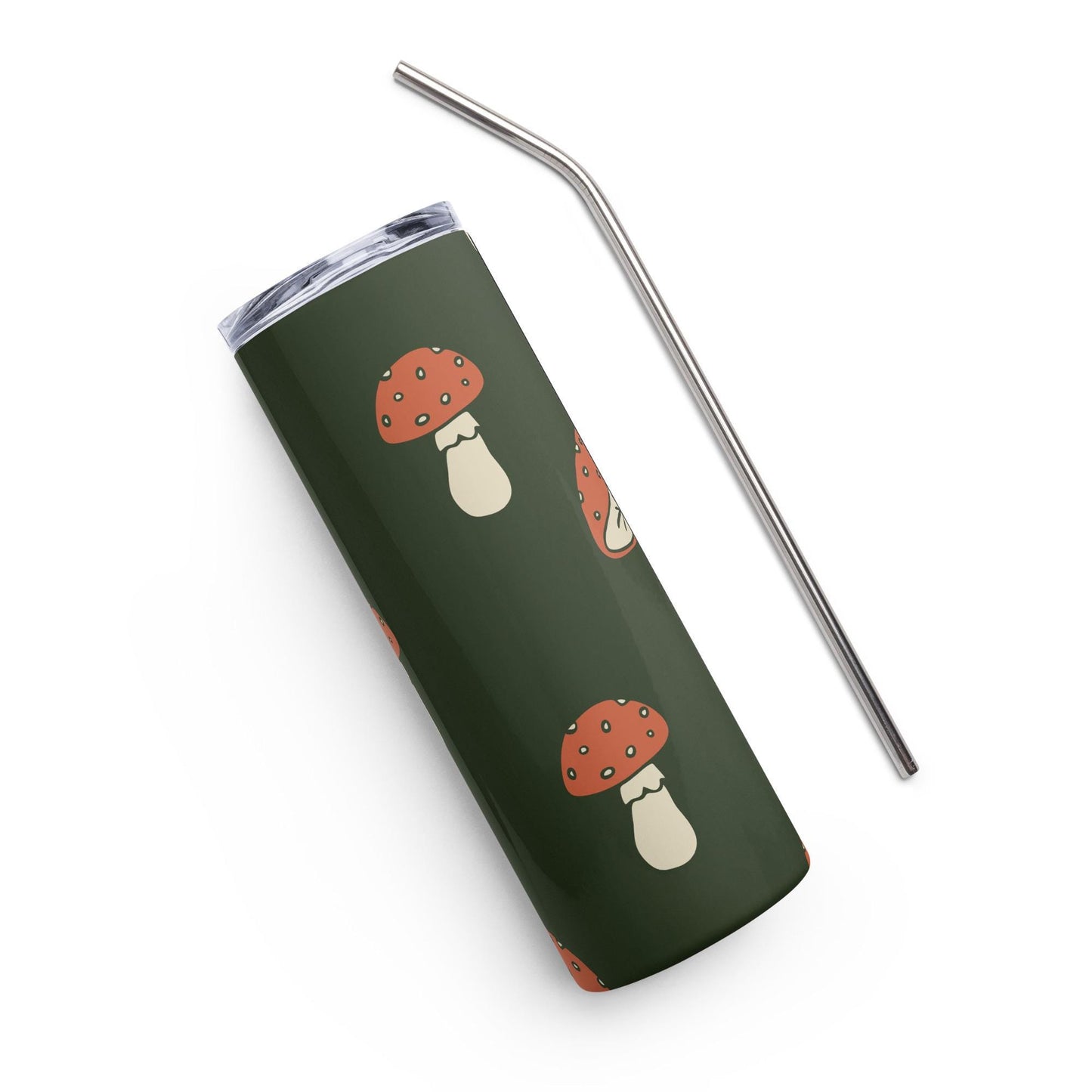 Mug isotherme inox - Gobelet en Acier Inoxydable – Mug de Voyage Durable, Étanche et Élégant - Cadeau Design Minimaliste Champignons