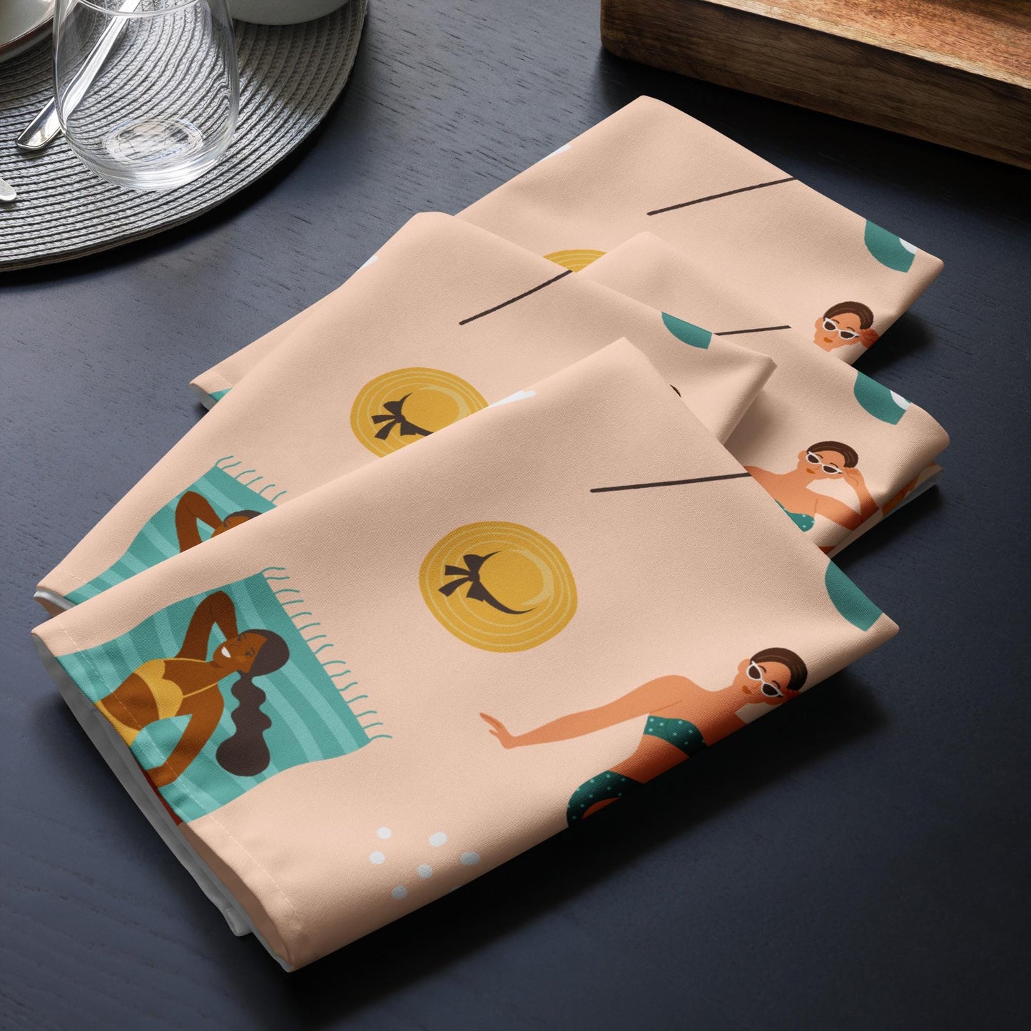 Lot de 4 Serviettes de Table en Tissu – Carrées, Lavables en Machine, Résistantes et Réutilisables - Design, Élégants, Décoration de Table