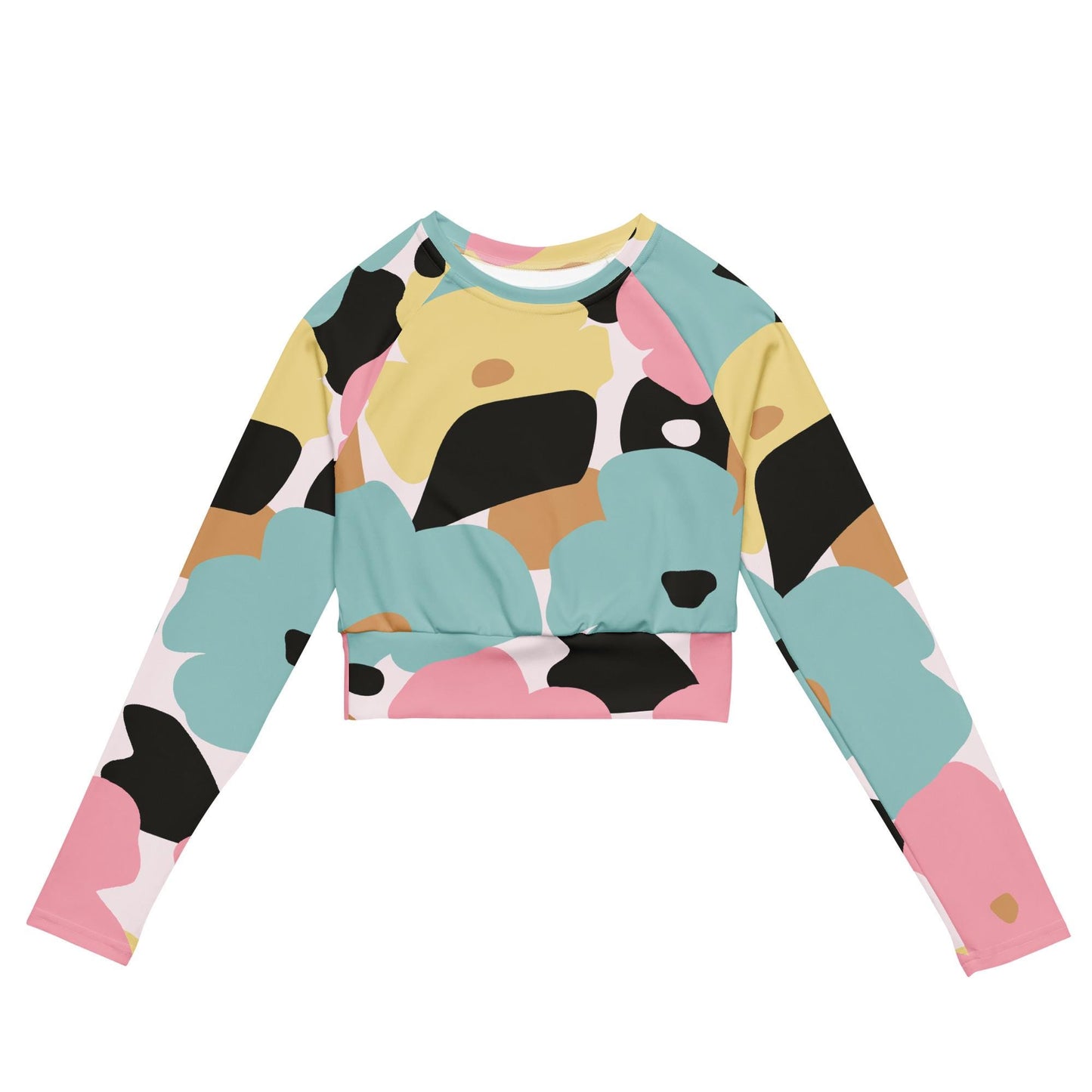Crop top à Manches Longues pour Femme en Polyester recyclé – Haut Court - Éco-responsable – Confortable Durable - Style Urbain, Sport, Nage