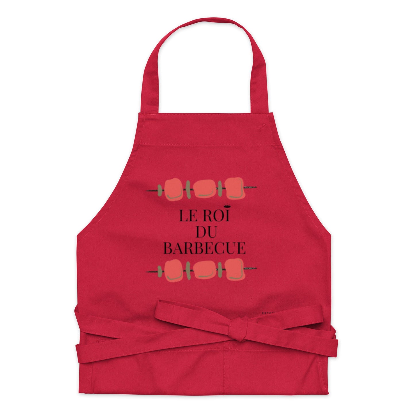 Tablier pour Homme 100 % Coton Bio "Le Roi du Barbecue" - Cadeau BBQ Original - coton biologique, Accessoire cuisine, cadeau papa mari