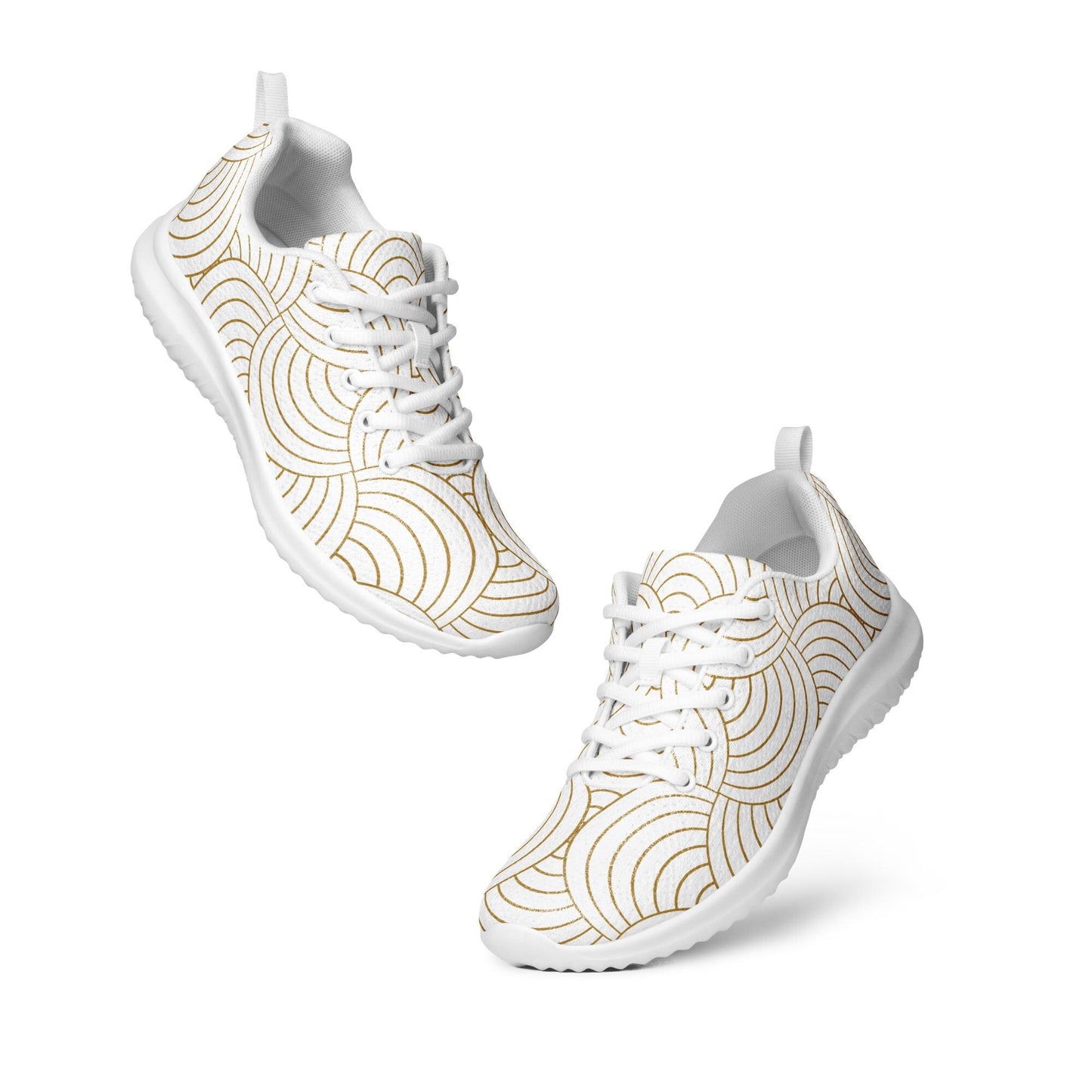 Chaussures de sport pour femme - Blanc et Or – Tennis en toile légères et confortables – Graphique