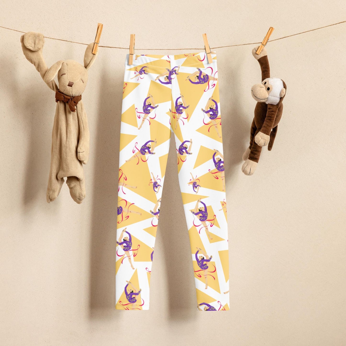 Leggings Bébé et Petite Fille  - Confortable, Doux et Extensible - quotidien, sport, urbain, école, cadeau – Design Danseuse Gymnaste