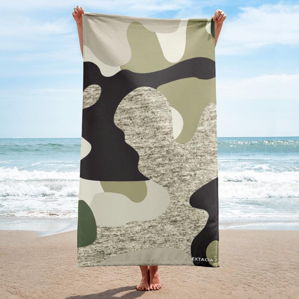 Serviette de Bain en Coton – Serviette de plage - Douce, Absorbante, Compacte - Voyage Sport Piscine Design Minimalist Camouflage Militaire