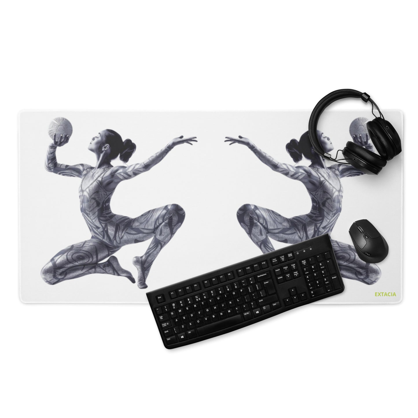 Tapis de souris gaming – Grand format & glisse optimale pour bureau – Motif Gymnaste Danseuse