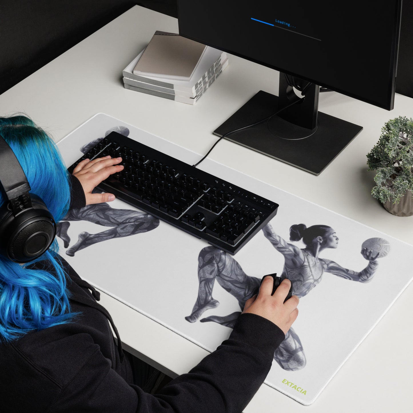 Tapis de souris gaming – Grand format & glisse optimale pour bureau – Motif Gymnaste Danseuse