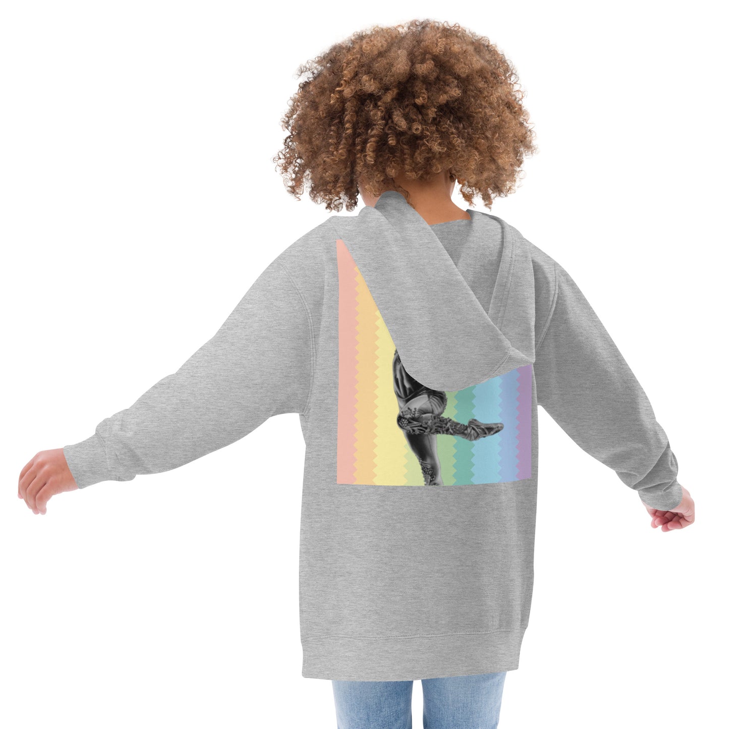 Sweat à capuche pour petite fille – Arc-en-ciel – Coton-mélange, motif imprimé, pull chaud & doux – Motif Gymnaste Danseuse