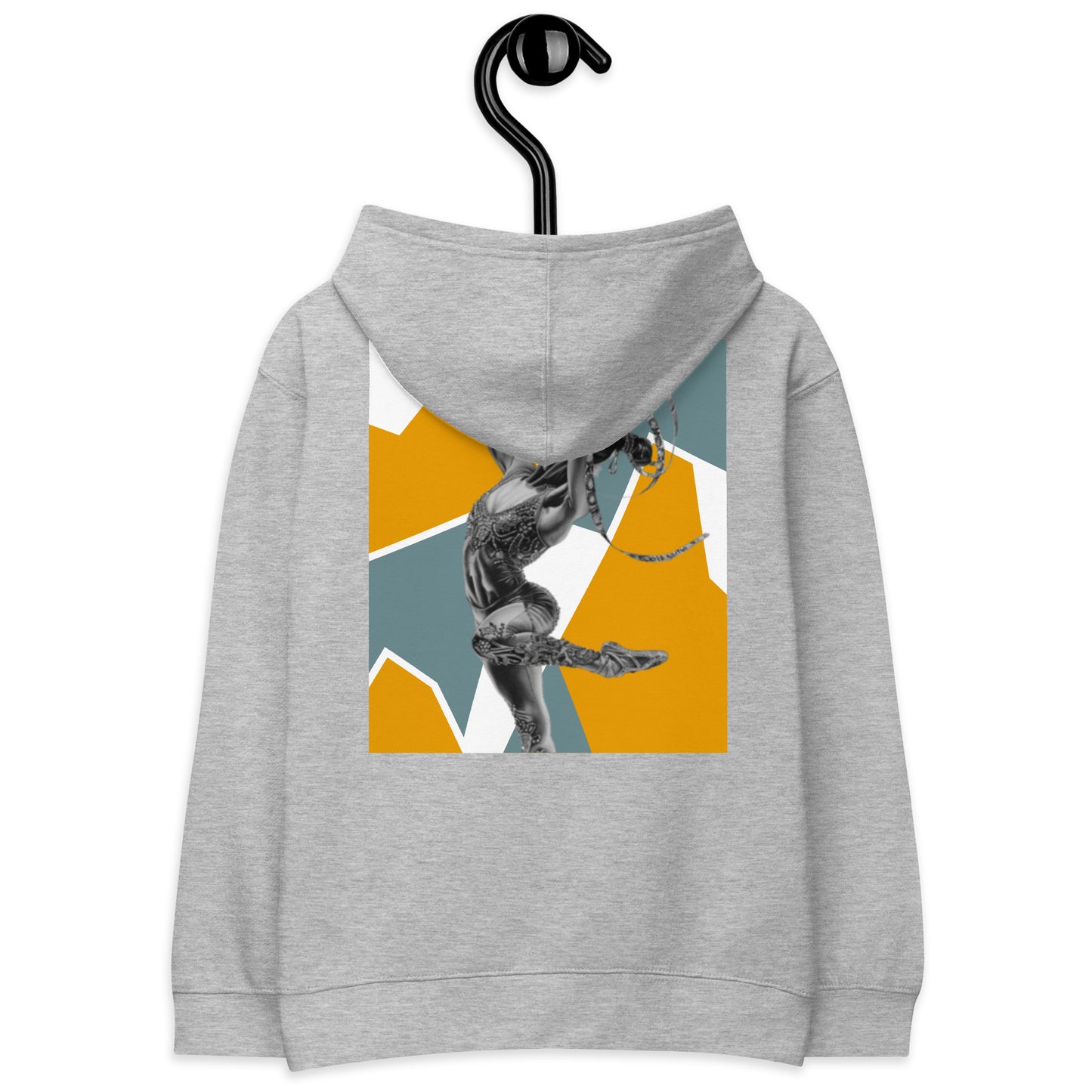 Sweat à capuche pour petite fille & ado – Jaune & Kaki – Coton-mélange, pull chaud & doux – Motif Gymnaste Danseuse