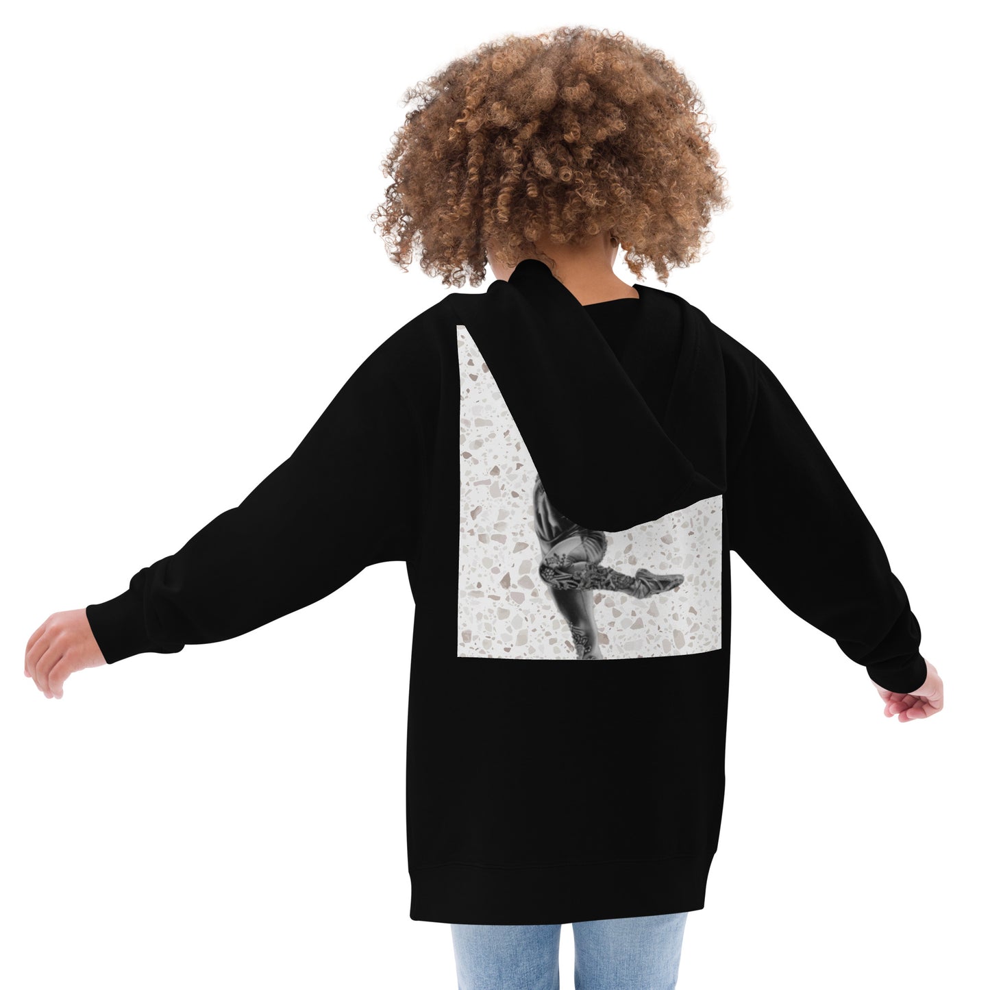 Sweat à capuche pour petite fille & ado – Granite – Coton-mélange, pull chaud & doux – Motif Gymnaste Danseuse