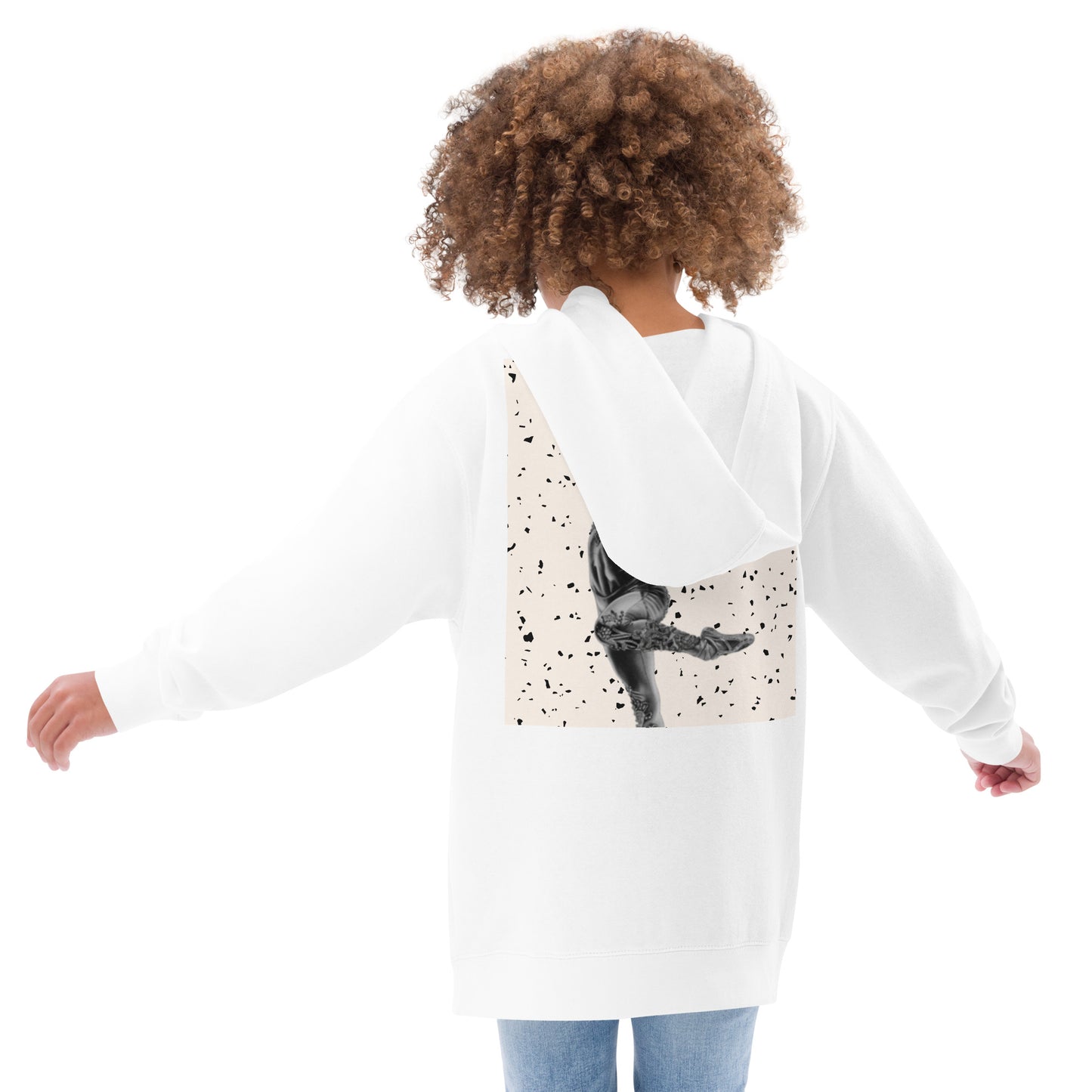 Sweat à capuche pour petite fille & ado – Granite Jaune – Coton-mélange, pull chaud & doux – Motif Gymnaste Danseuse