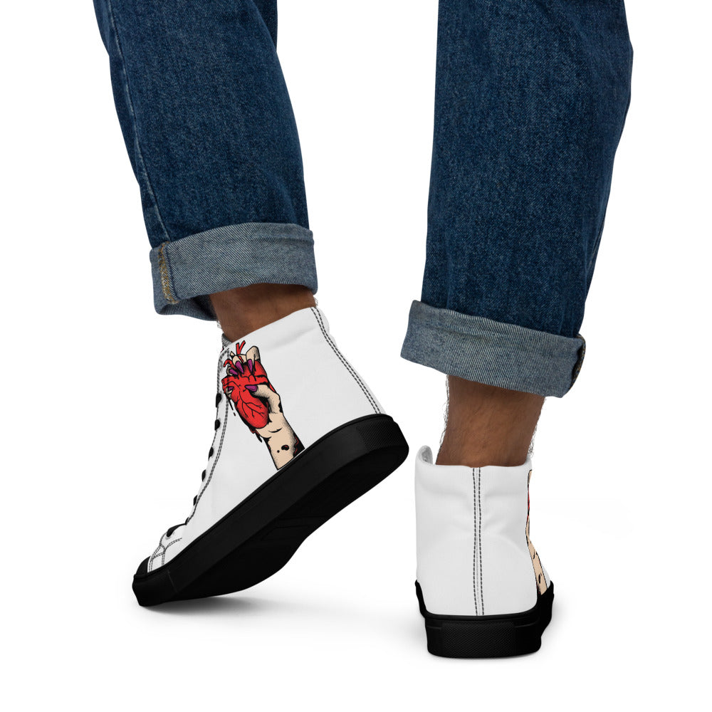 Baskets montantes en toile homme – À lacets, légères et confortables – Coeur déjà pris