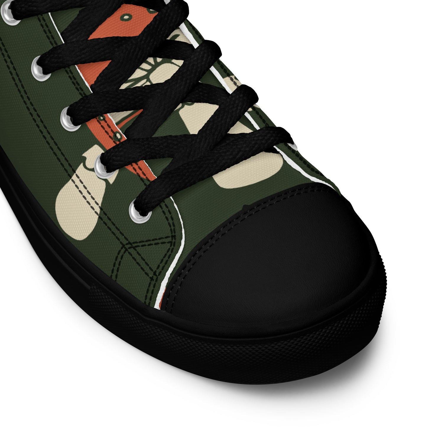 Baskets montantes en toile homme - Vert, imprimé – À lacets, légères et confortables – Minimaliste
