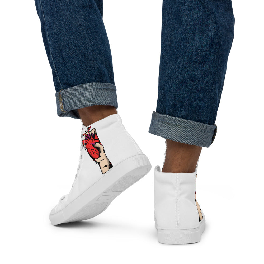 Baskets montantes en toile homme – À lacets, légères et confortables – Coeur déjà pris