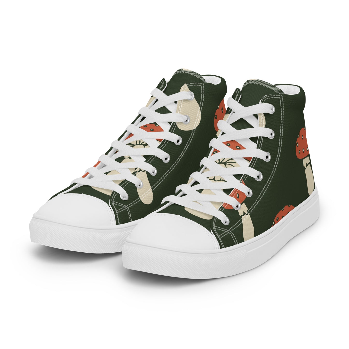 Baskets montantes en toile homme - Vert, imprimé – À lacets, légères et confortables – Minimaliste