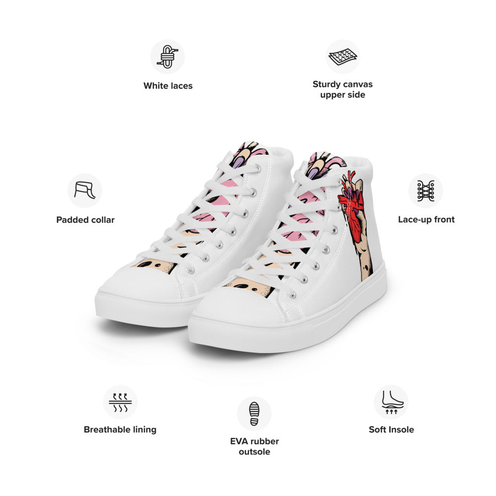 Baskets montantes en toile homme – À lacets, légères et confortables – Coeur déjà pris