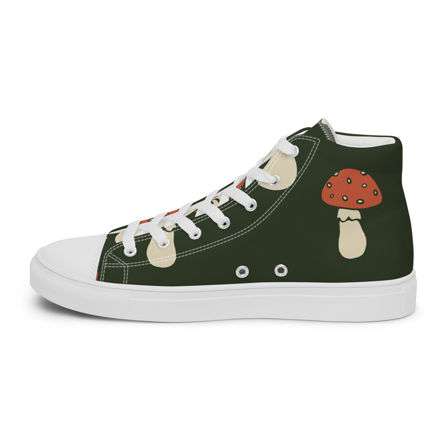 Baskets montantes en toile homme - Vert, imprimé – À lacets, légères et confortables – Minimaliste