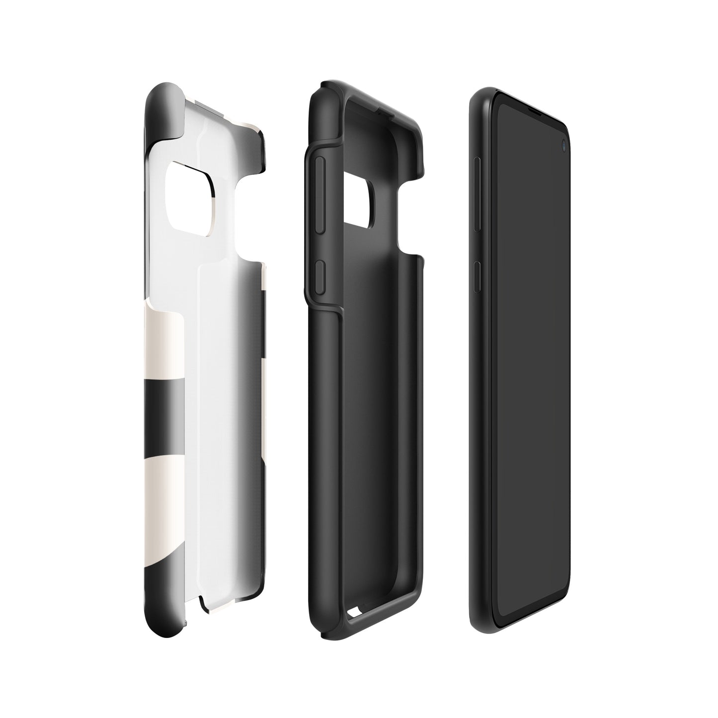 Coque Samsung® rigide à Double Couche – Beige & Noir – Protection anti-choc & finition élégante – Graphique