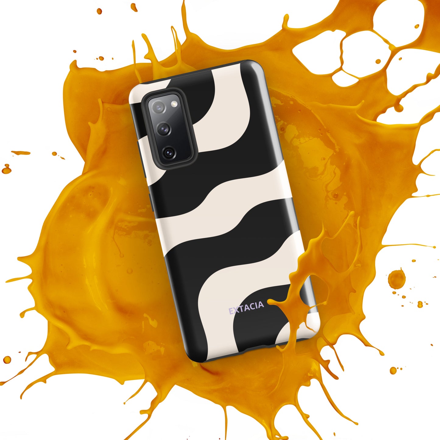 Coque Samsung® rigide à Double Couche – Beige & Noir – Protection anti-choc & finition élégante – Graphique