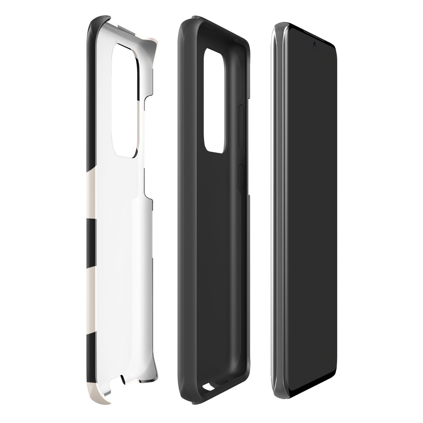 Coque Samsung® rigide à Double Couche – Beige & Noir – Protection anti-choc & finition élégante – Graphique