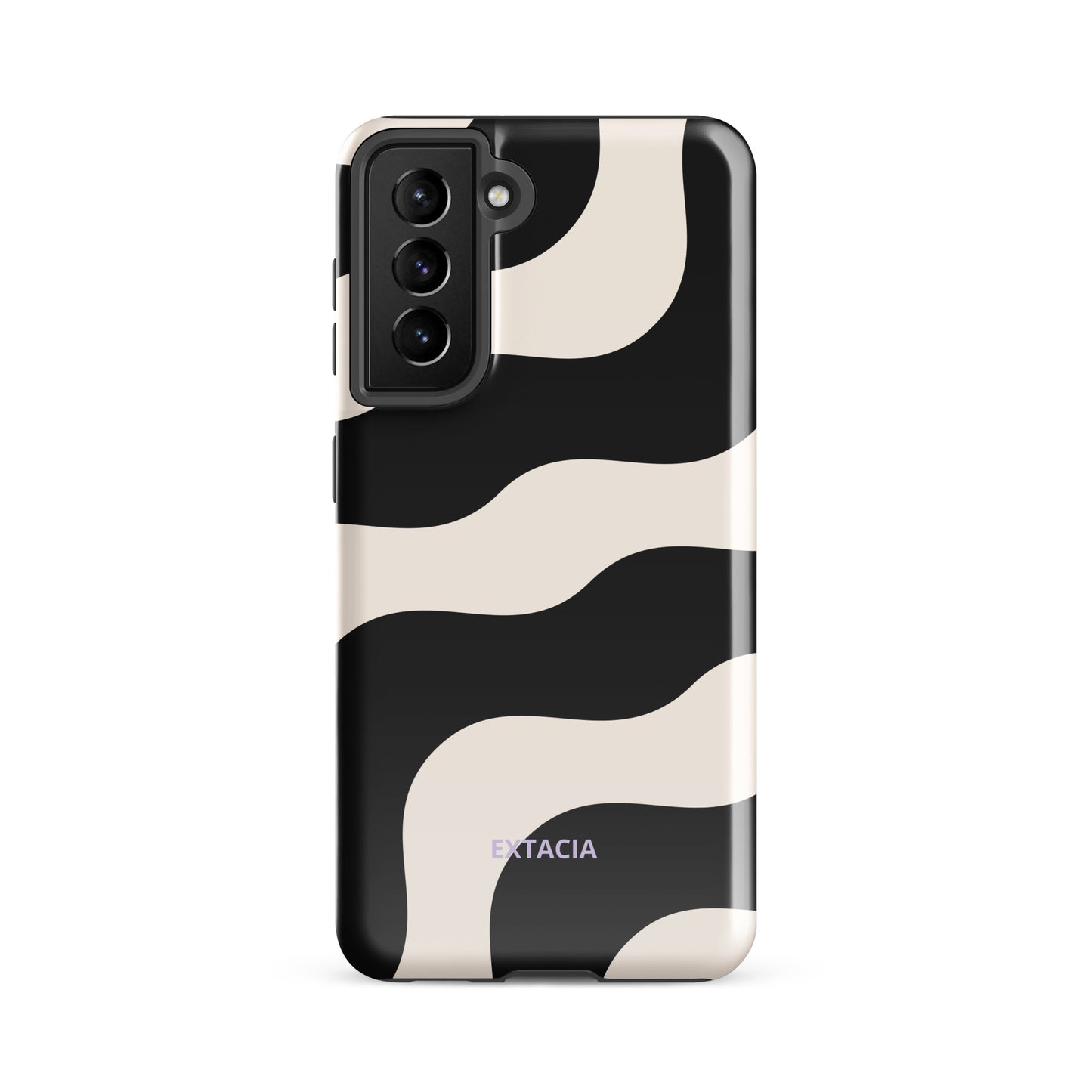 Coque Samsung® rigide à Double Couche – Beige & Noir – Protection anti-choc & finition élégante – Graphique