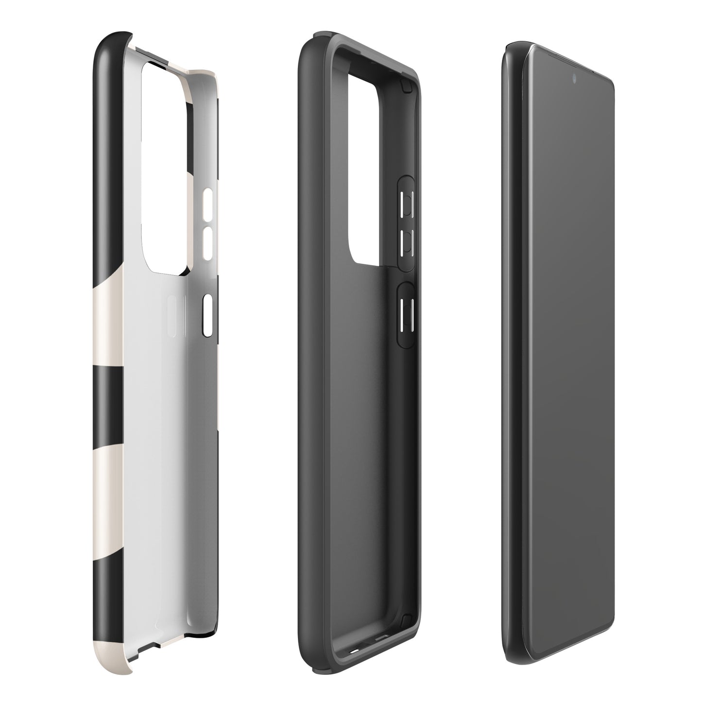 Coque Samsung® rigide à Double Couche – Beige & Noir – Protection anti-choc & finition élégante – Graphique